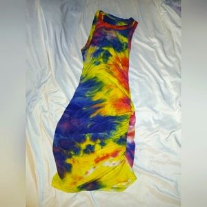 Adorable stylish crunchy Tye dye mini dress 1size